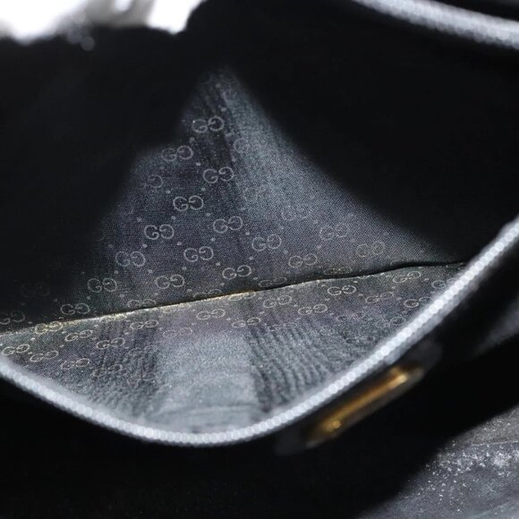 GUCCI Web Sherry Line Shoulder Bag Leather Black Gold 001 406 0552 Auth ep10387 - Picture 11 of 16
